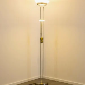 hofstein Lampadaire à vasque Biot LED Nickel mat, 2 lumières* Lampes Modernes