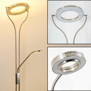 hofstein Lampadaire à vasque Donna LED Nickel mat, 1 lumière* Lampes Modernes