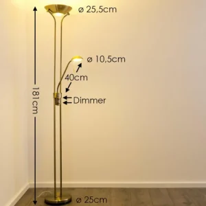 hofstein Lampadaire à vasque Rom LED Vieux laiton, 2 lumières* Lampes Modernes
