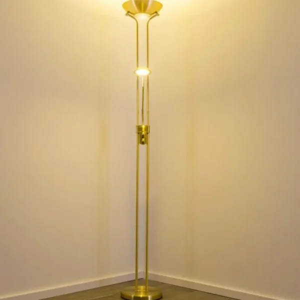 hofstein Lampadaire à vasque Rom LED Laiton, 2 lumières* Lampes Modernes
