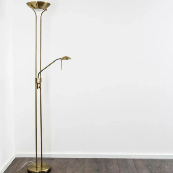 hofstein Lampadaire à vasque Rom LED Vieux laiton, 2 lumières* Lampes Modernes