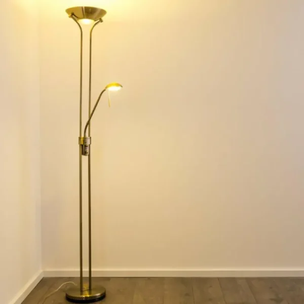 hofstein Lampadaire à vasque Rom LED Vieux laiton, 2 lumières* Lampes Modernes
