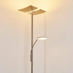 hofstein Lampadaire à vasque Thyolo LED Acier brossé, 2 lumières* Lampes Modernes
