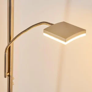 hofstein Lampadaire à vasque Thyolo LED Acier brossé, 2 lumières* Lampes Modernes