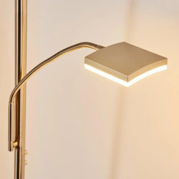 hofstein Lampadaire à vasque Thyolo LED Acier brossé, 2 lumières* Lampes Modernes