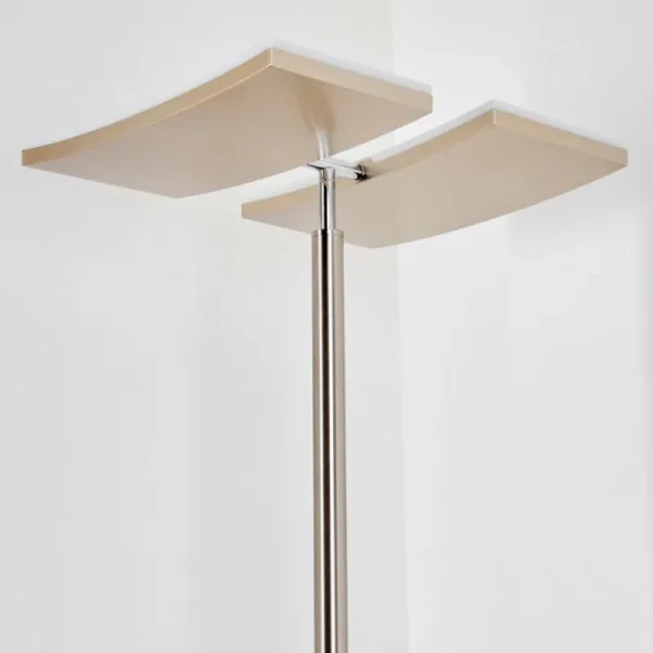 hofstein Lampadaire à vasque Thyolo LED Acier brossé, 2 lumières* Lampes Modernes