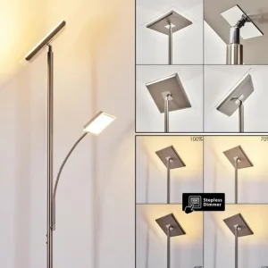 hofstein Lampadaire à vasque Veteli LED Acier inoxydable, 2 lumières* Lampes Modernes