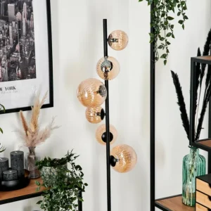 hofstein Lampadaire - Verre 10 cm, 12 cm, 15 cm Remaisnil Ambre, 6 lumières* Lampes Modernes