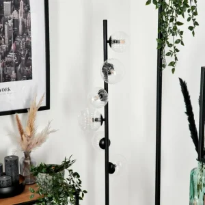 hofstein Lampadaire - Verre 10 cm, 12 cm Remaisnil Clair, 6 lumières* Lampes Modernes