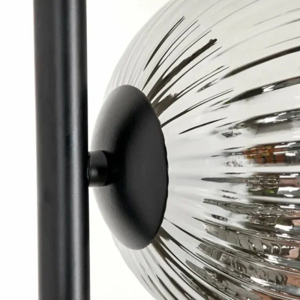 hofstein Lampadaire - Verre 12 cm, 15 cm Remaisnil Noir, 5 lumières* Lampes Modernes