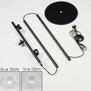 hofstein Lampadaire - Verre 10 cm, 12 cm Remaisnil Clair, 3 lumières* Lampes Modernes