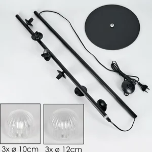 hofstein Lampadaire - Verre 10 cm, 12 cm Remaisnil Clair, 6 lumières* Lampes Modernes