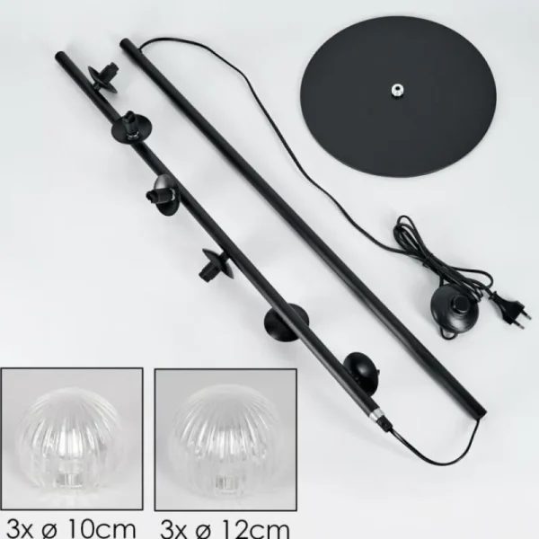hofstein Lampadaire - Verre 10 cm, 12 cm Remaisnil Clair, 6 lumières* Lampes Modernes