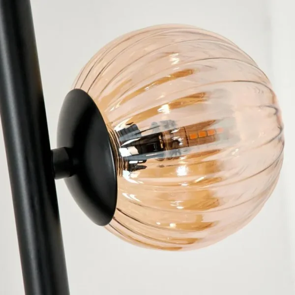 hofstein Lampadaire - Verre 10 cm, 12 cm Remaisnil Ambre, 3 lumières* Lampes Modernes