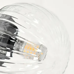 hofstein Lampadaire - Verre 10 cm, 12 cm Remaisnil Clair, 3 lumières* Lampes Modernes
