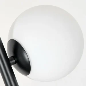 hofstein Lampadaire - Verre 10 cm, 12 cm Remaisnil Blanc, 5 lumières* Lampes En Verre