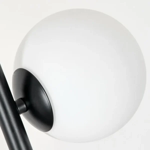 hofstein Lampadaire - Verre 10 cm, 12 cm Remaisnil Blanc, 5 lumières* Lampes En Verre