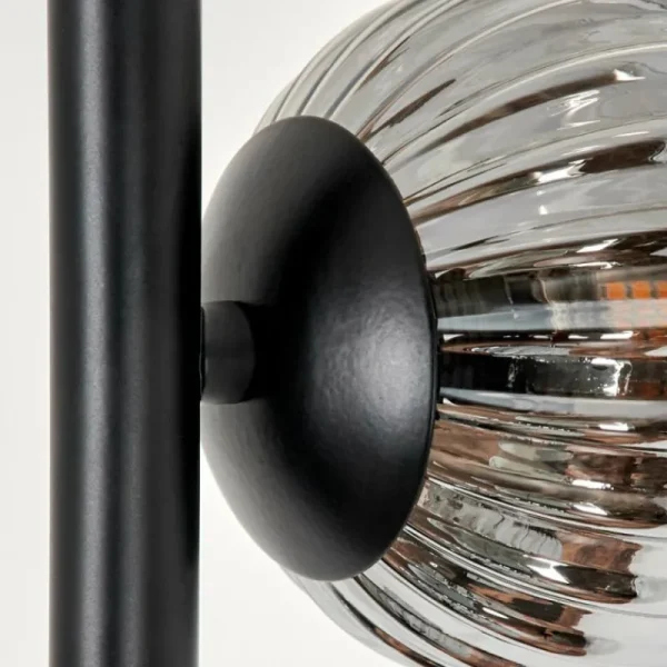 hofstein Lampadaire - Verre 10 cm, 12 cm Remaisnil Fumé, 6 lumières* Lampes Modernes
