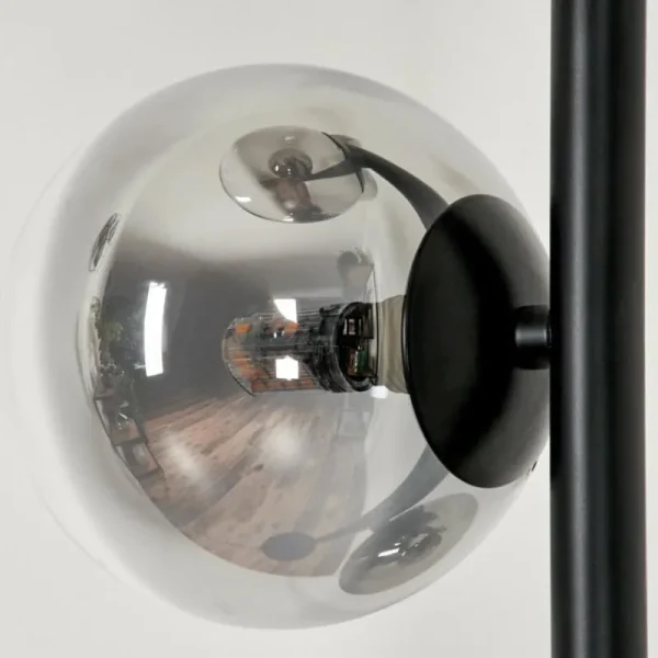 hofstein Lampadaire - Verre 10 cm, 12 cm Remaisnil Clair, Fumé, 5 lumières* Lampes Modernes