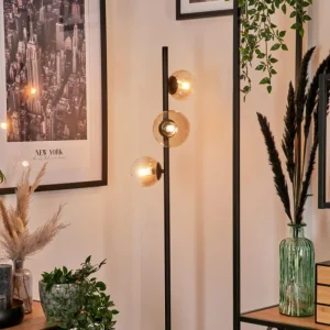 hofstein Lampadaire - Verre 10 cm, 12 cm Remaisnil Ambre, Clair, 3 lumières* Lampes En Verre