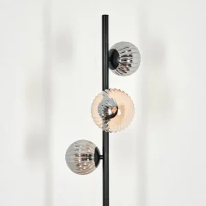 hofstein Lampadaire - Verre 10 cm, 12 cm Remaisnil Ambre, Fumé, 3 lumières* Lampes Modernes