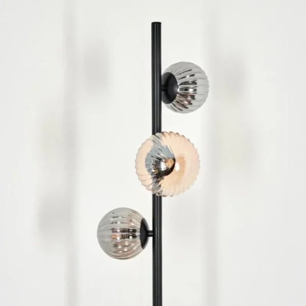 hofstein Lampadaire - Verre 10 cm, 12 cm Remaisnil Ambre, Fumé, 3 lumières* Lampes Modernes