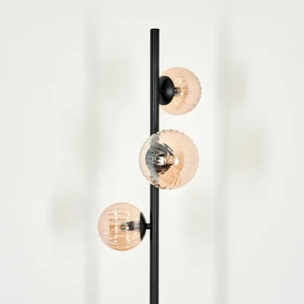 hofstein Lampadaire - Verre 10 cm, 12 cm Remaisnil Ambre, 3 lumières* Lampes Modernes