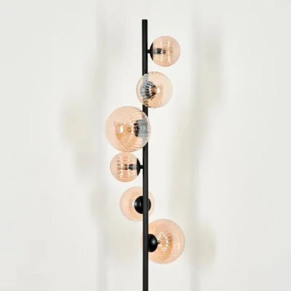 hofstein Lampadaire - Verre 10 cm, 12 cm, 15 cm Remaisnil Ambre, 6 lumières* Lampes Modernes