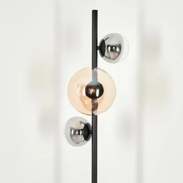 hofstein Lampadaire - Verre 10 cm, 15 cm Remaisnil Ambre, Fumé, 3 lumières* Lampes Modernes