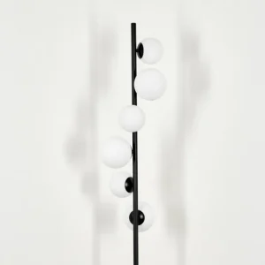 hofstein Lampadaire - Verre 10 cm, 12 cm Remaisnil Blanc, 6 lumières* Lampes En Verre