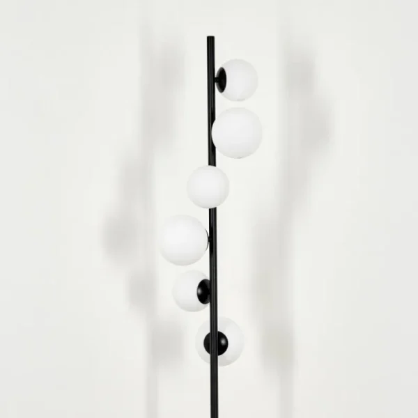 hofstein Lampadaire - Verre 10 cm, 12 cm Remaisnil Blanc, 6 lumières* Lampes En Verre