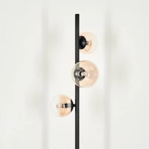 hofstein Lampadaire - Verre 10 cm, 12 cm Remaisnil Ambre, Clair, 3 lumières* Lampes En Verre
