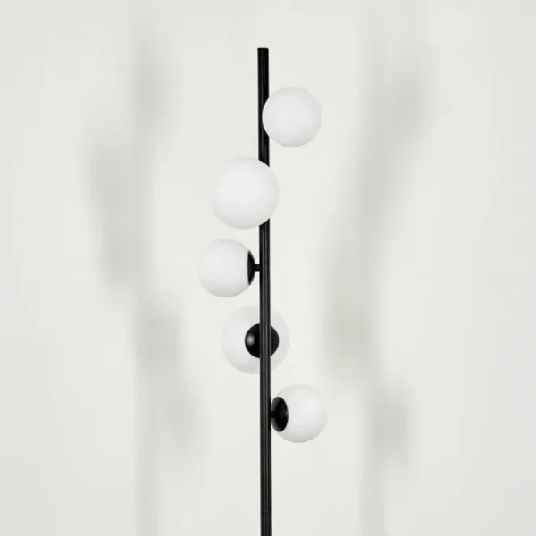 hofstein Lampadaire - Verre 10 cm, 12 cm Remaisnil Blanc, 5 lumières* Lampes En Verre