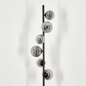 hofstein Lampadaire - Verre 10 cm, 12 cm Remaisnil Fumé, 6 lumières* Lampes Modernes