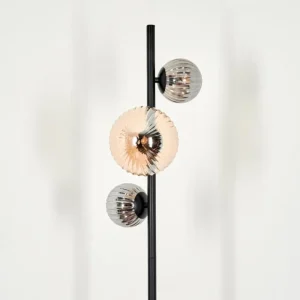hofstein Lampadaire - Verre 10 cm, 15 cm Remaisnil Ambre, Fumé, 3 lumières* Lampes Modernes
