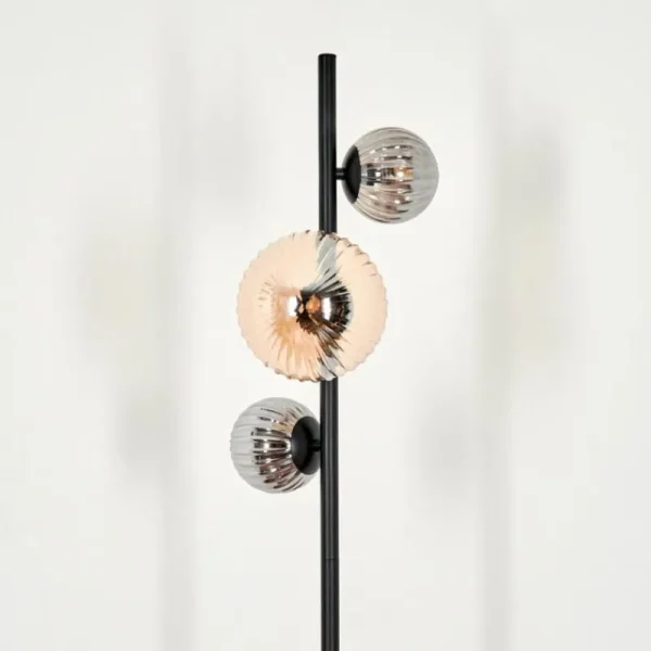 hofstein Lampadaire - Verre 10 cm, 15 cm Remaisnil Ambre, Fumé, 3 lumières* Lampes Modernes