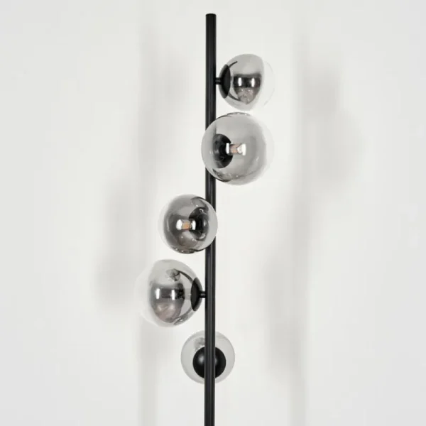 hofstein Lampadaire - Verre 10 cm, 12 cm Remaisnil Clair, Fumé, 5 lumières* Lampes Modernes