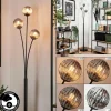 hofstein Lampadaire - Verre 10 cm Bernado Fumé, 3 lumières* Lampes Modernes