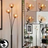 hofstein Lampadaire - Verre 12 cm Bernado Ambre, 3 lumières* Lampes En Verre