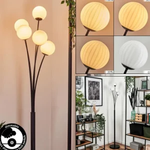 hofstein Lampadaire - Verre 10 cm Bernado Blanc, 5 lumières* Lampes Modernes