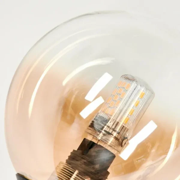hofstein Lampadaire - Verre 10 cm Bernado Ambre, Clair, 6 lumières* Lampes En Verre