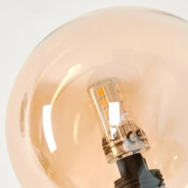 hofstein Lampadaire - Verre 10 cm Bernado Ambre, 6 lumières* Lampes En Verre