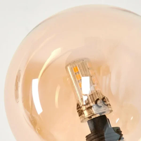 hofstein Lampadaire - Verre 10 cm Bernado Ambre, 3 lumières* Lampes En Verre