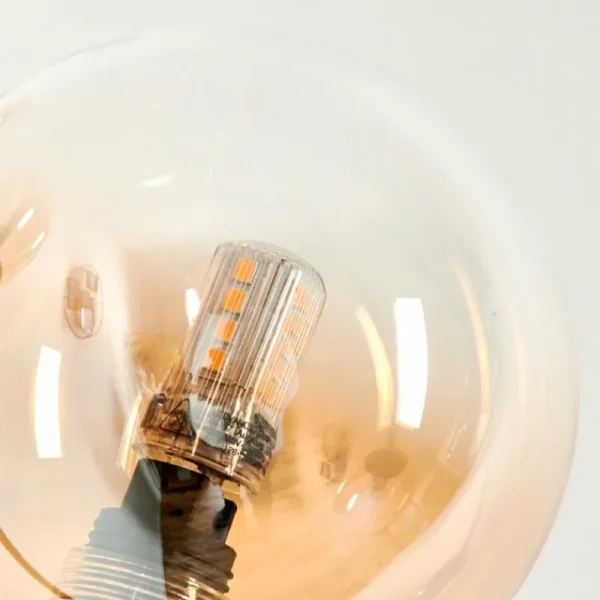 hofstein Lampadaire - Verre 10 cm Bernado Ambre, Clair, 5 lumières* Lampes En Verre