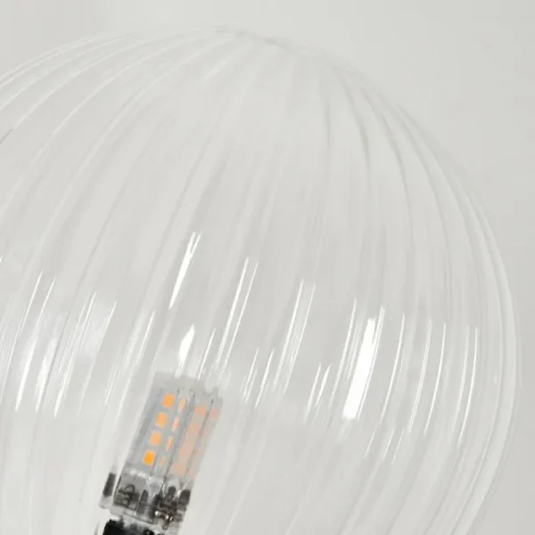 hofstein Lampadaire - Verre 15 cm Bernado Clair, 3 lumières* Lampes Modernes