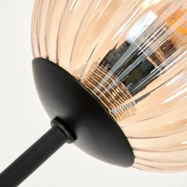 hofstein Lampadaire - Verre 10 cm Bernado Ambre, 5 lumières* Lampes Modernes