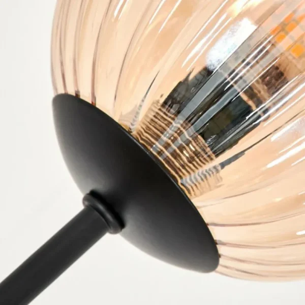 hofstein Lampadaire - Verre 10 cm Bernado Ambre, 3 lumières* Lampes Modernes