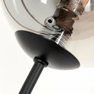 hofstein Lampadaire - Verre 12 cm Bernado Fumé, 6 lumières* Lampes Modernes