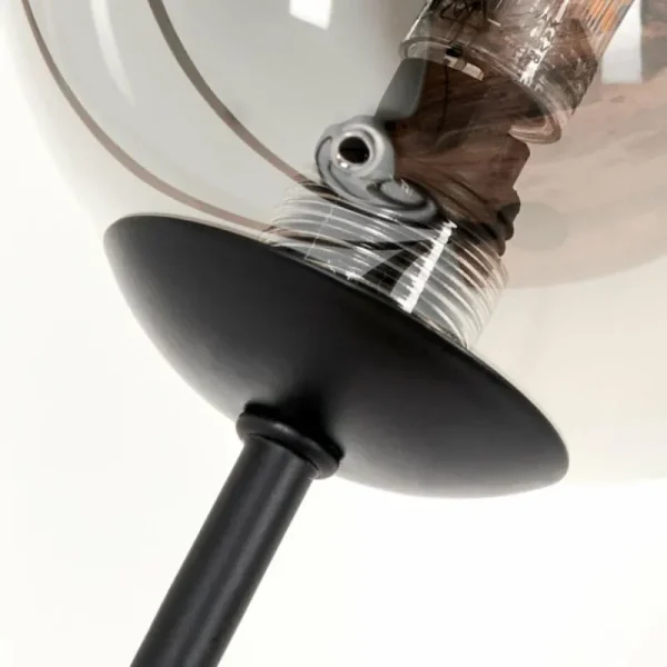 hofstein Lampadaire - Verre 12 cm Bernado Fumé, 6 lumières* Lampes Modernes