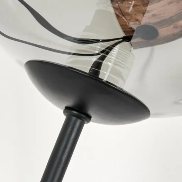 hofstein Lampadaire - Verre 15 cm Bernado Clair, Fumé, 3 lumières* Lampes Modernes